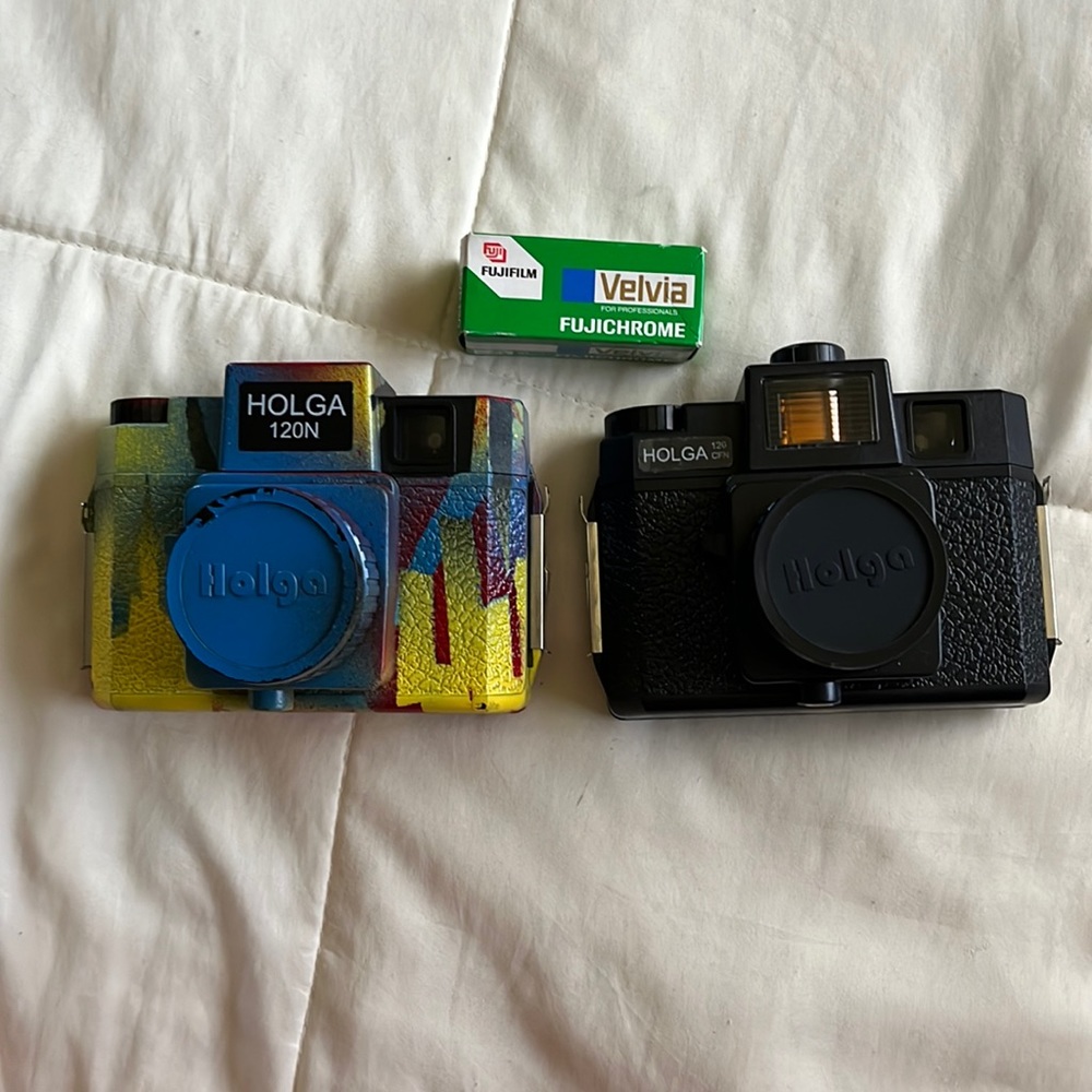 2 HOLGA cameras with 1 roll of film